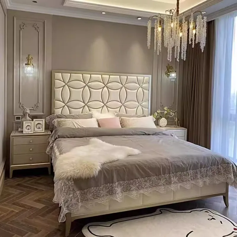 

Decoration White Double Bed Design Minimalist Modern Wooden Double Bed Frame King Size Japanese Cama Matrimonial Home Furniture