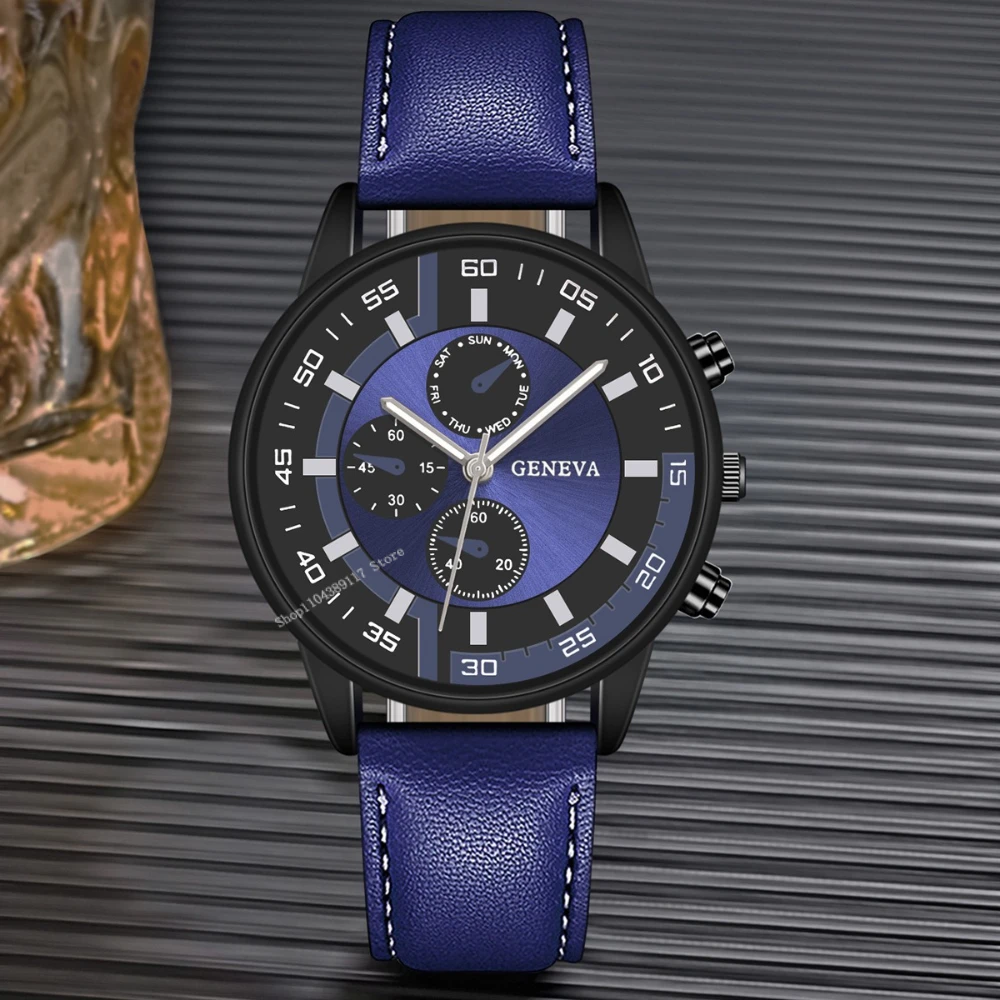 メンズ ファッション ウォッチ セット ビジネス トレンド 多用途 レトロ クラシック ラウンド ダイヤル クォーツ時計セット 彼へのホリデー ギフトとして