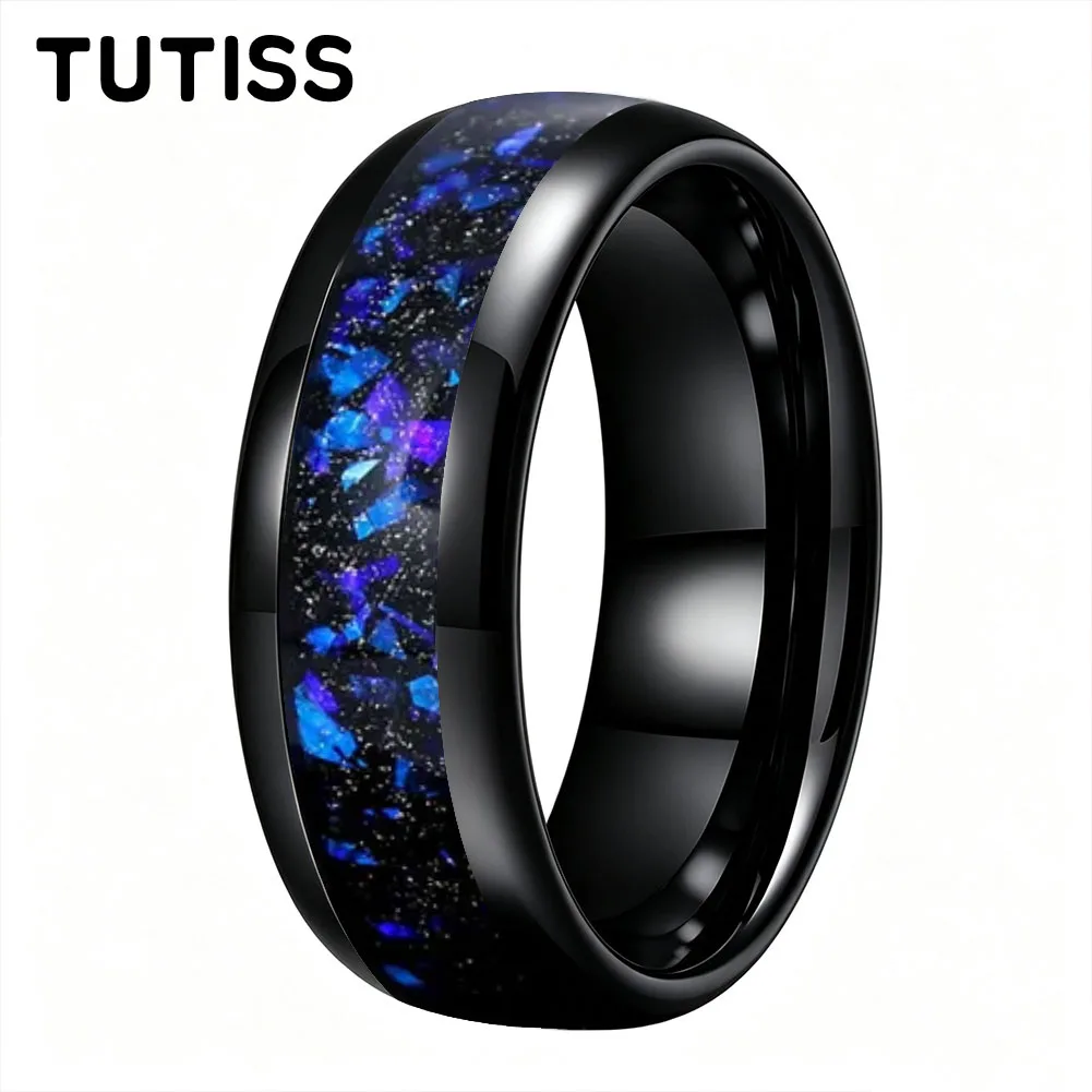 tutiss-4-8mm-ドーム型研磨仕上げ-オリオン星雲-インレイ-タングステンリング-メンズ-レディース-結婚指輪-エンゲージメントリング-プロミスリング、記念日の贈り物