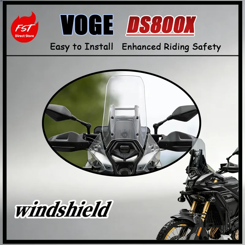FOR Loncin Voge DS800X Rally Heightened Front Wind Deflector Durable Clear Vision Scooter Glass for Enhanced Riding Experience