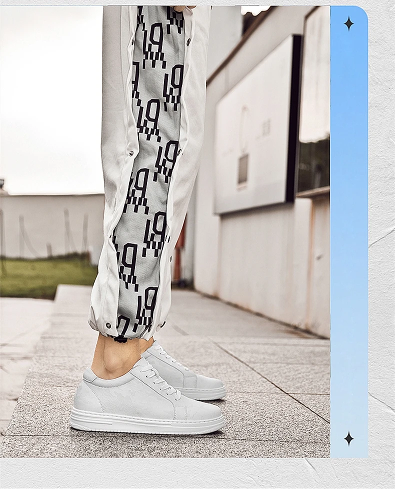 Breathable Outdoor Elevator Sneakers Men Shoes PU Leather Height Increasing Casual Shoes Walking Footwear Men Lift Sports Shoes