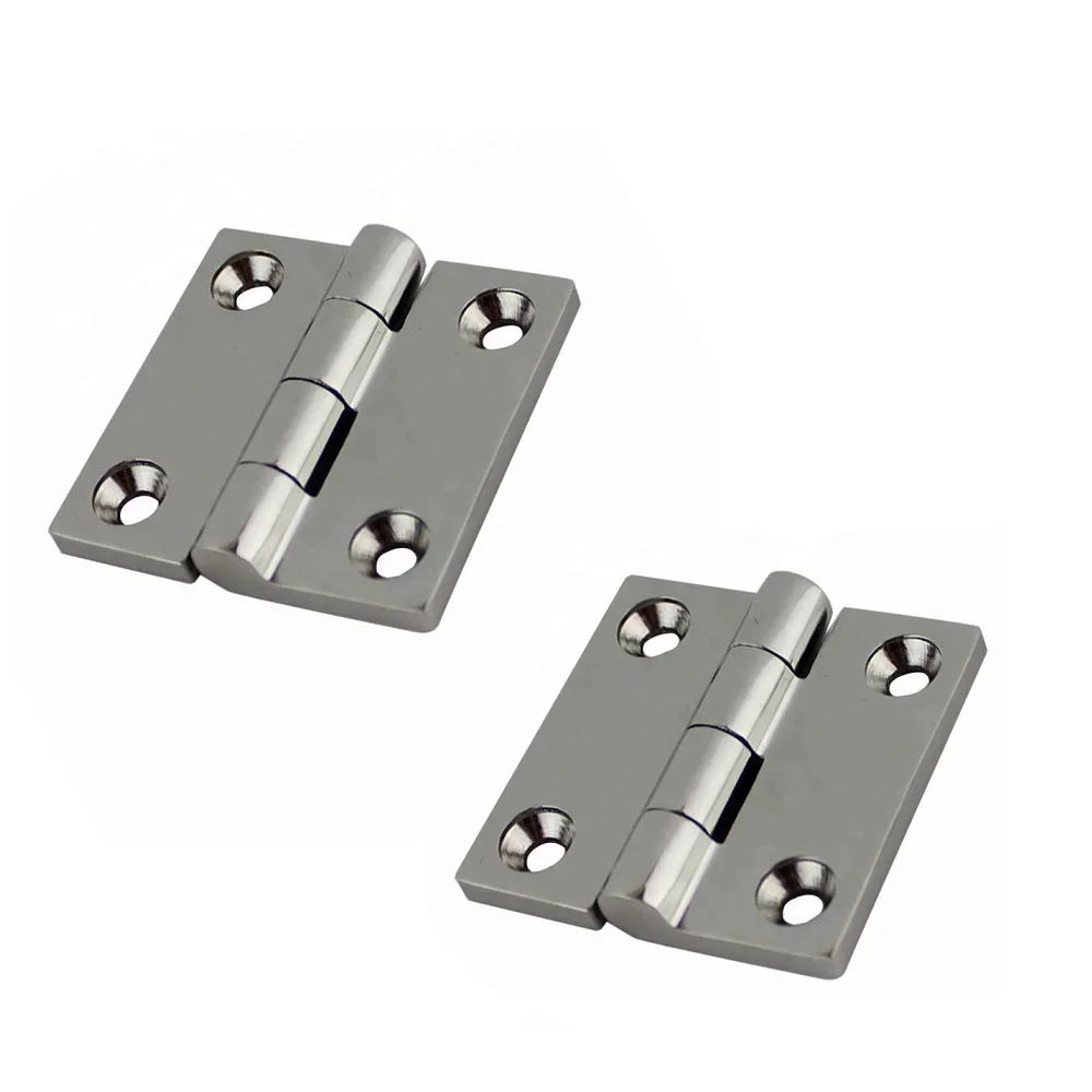 2PCS 316 Stainless Steel Butt Hinge With 4 Holes 38mm 50mm Marine Yacht Stainless Steel Boat Door Hinges Hardware Accessories