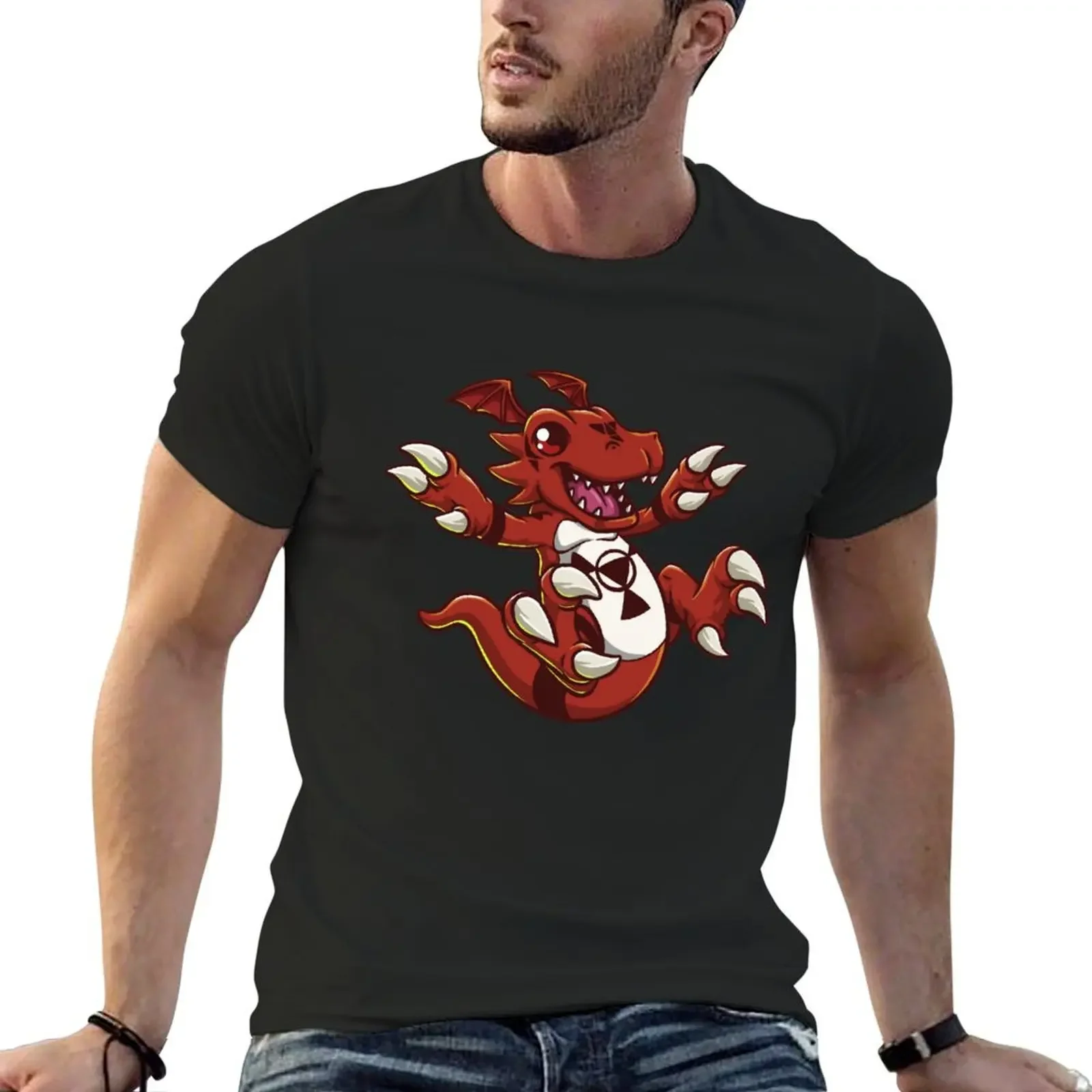 guilmon happy T-shirt cute tops plus size tops customs mens workout shirts