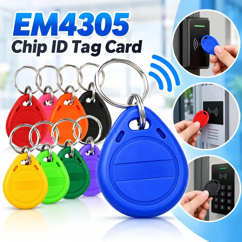 New EM4305 Chip RFID Key Fob Plastic Water Drop Shape ID Tag Card Rewritable Waterproof RFID Clone Tag Door Entry