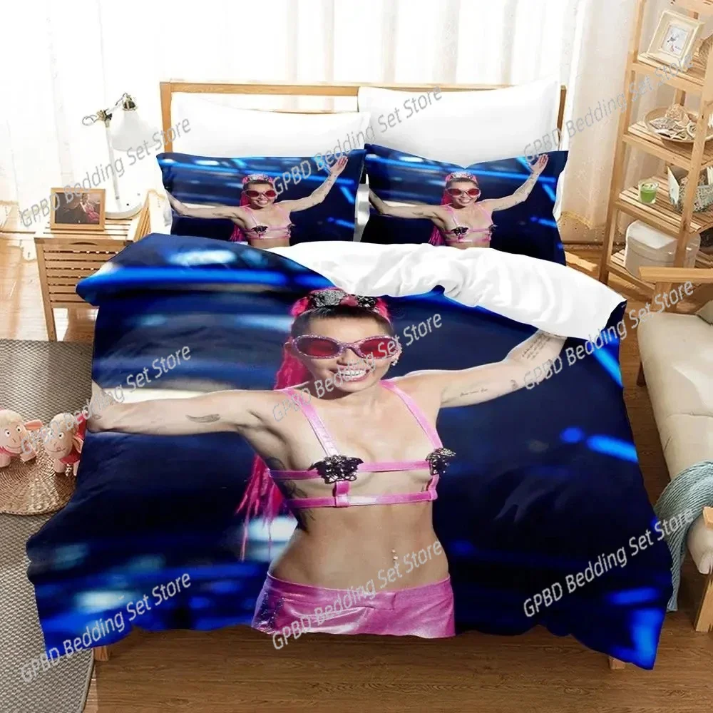 

Miley Cyrus 3D Bedding Set Duvet Cover Pillowcases Single Twin Full Queen King Size Home Decor Quilt Boys Gift