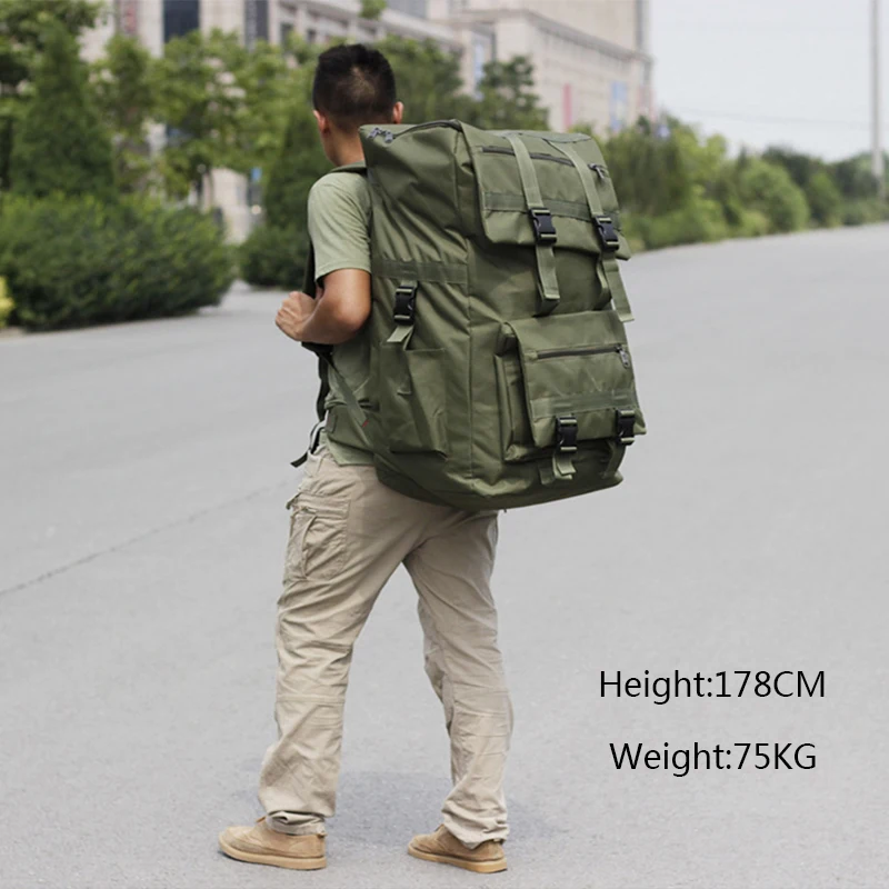 110L to 120L Large Capacity Outdoor Military Tactical Backpack Waterproof Breathable Oxford Camo Rucksack Travel Climbing Bag