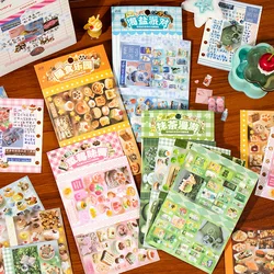 4pcs/lot Kawaii Stationery Stickers Taste Travel Decorative Mobile Stickers Scrapbooking DIY Craft Stickers