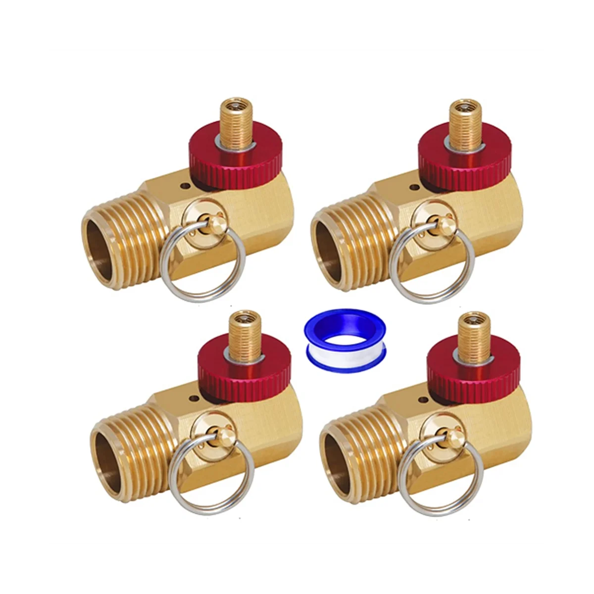 

4Pack Air Tank Manifold with Fill Port 1/2Inch NPT Tank x 1/4Inch NPT Hose x 1/8Inch NPT Gauge for Air Compressor Tank