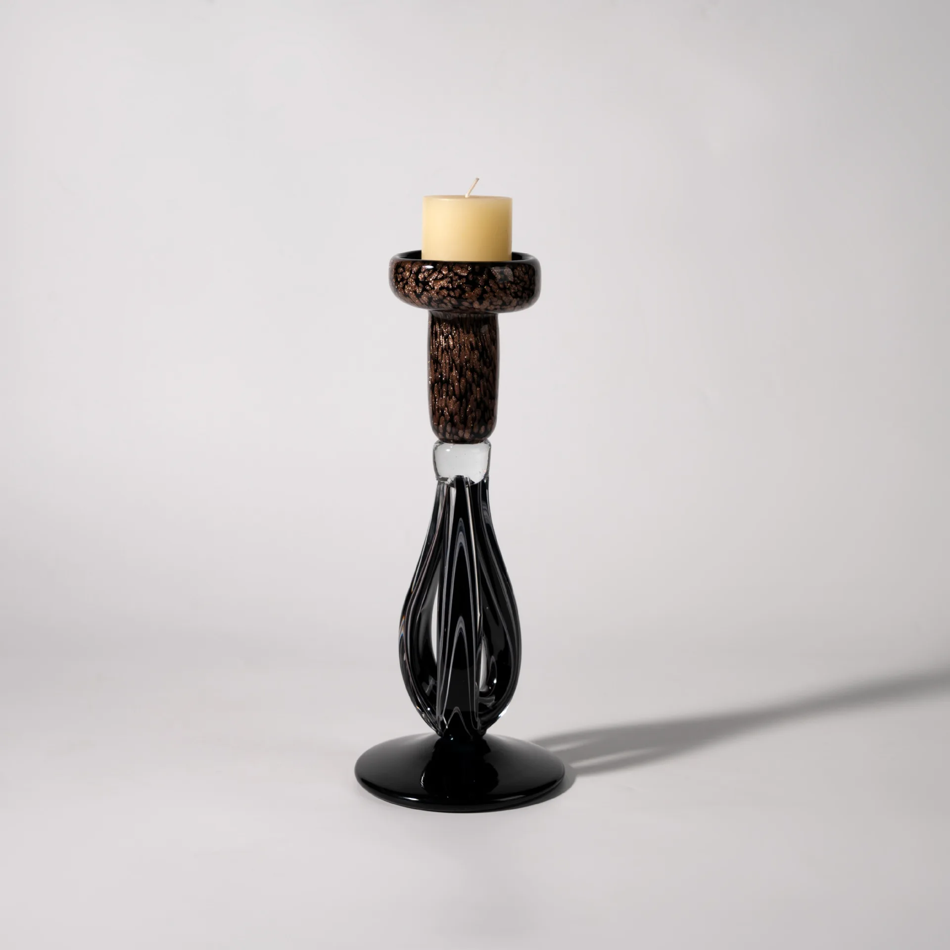 DSA modern light luxury model room glazed black gold candlestick high sense niche romantic soft decoration desktop entrance