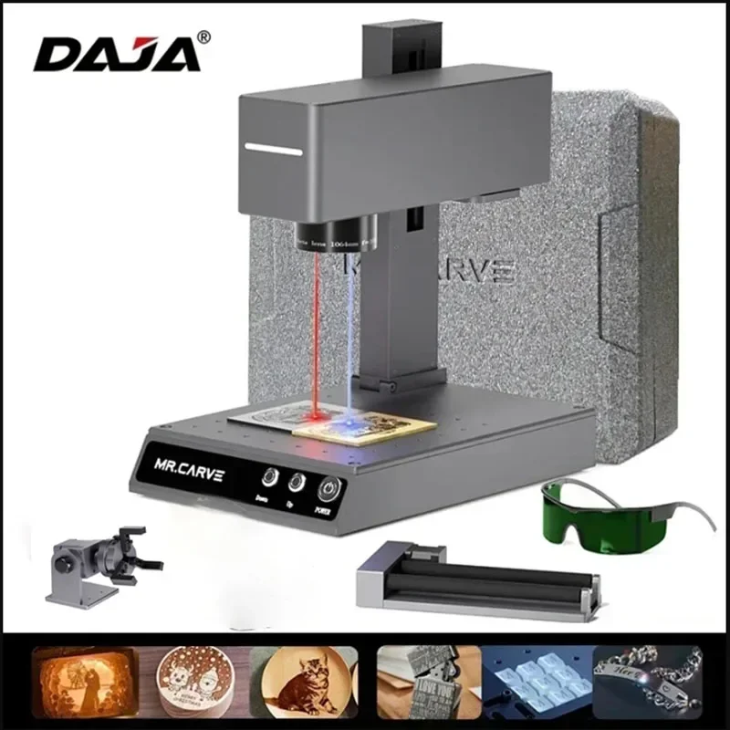 

New DAJA M4 PRO Dual Laser Engraver Portable Fast Fiber Marking for All Material Jewelry Wood Metal Plastic Leather Glass Ring