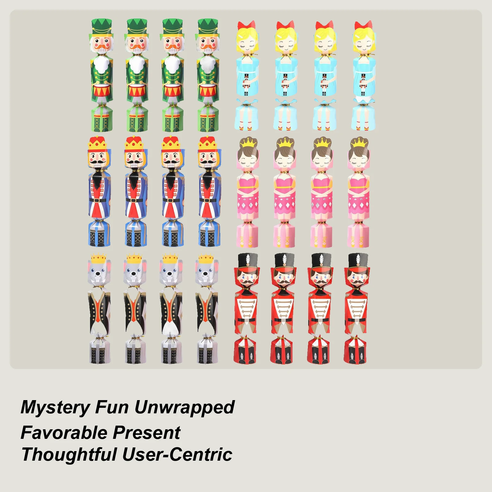 هدايا حفلات طاولة عيد الميلاد 24 قطعة من مقرمشات عيد الميلاد مع جوائز للبالغين، زينة للعطلات للبالغين في العائلة