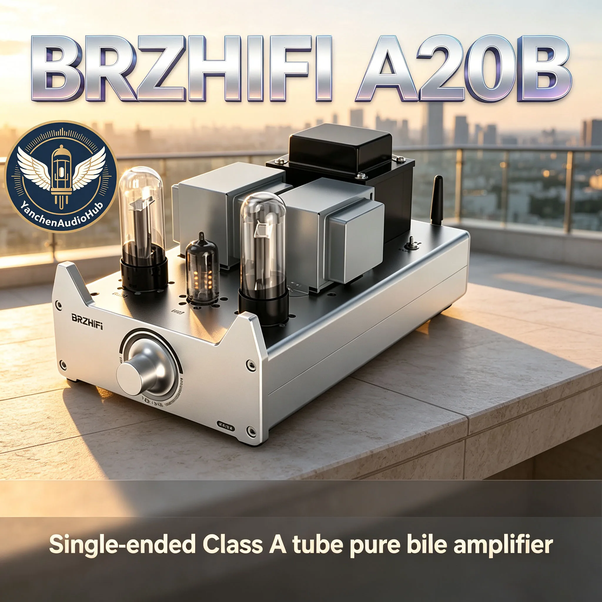 CHN 2027 New BRZHIFI A20B Single-ended Class A Tube Pure Bile Amplifier HiFi Bluetooth 6N3C/6L6/EL34