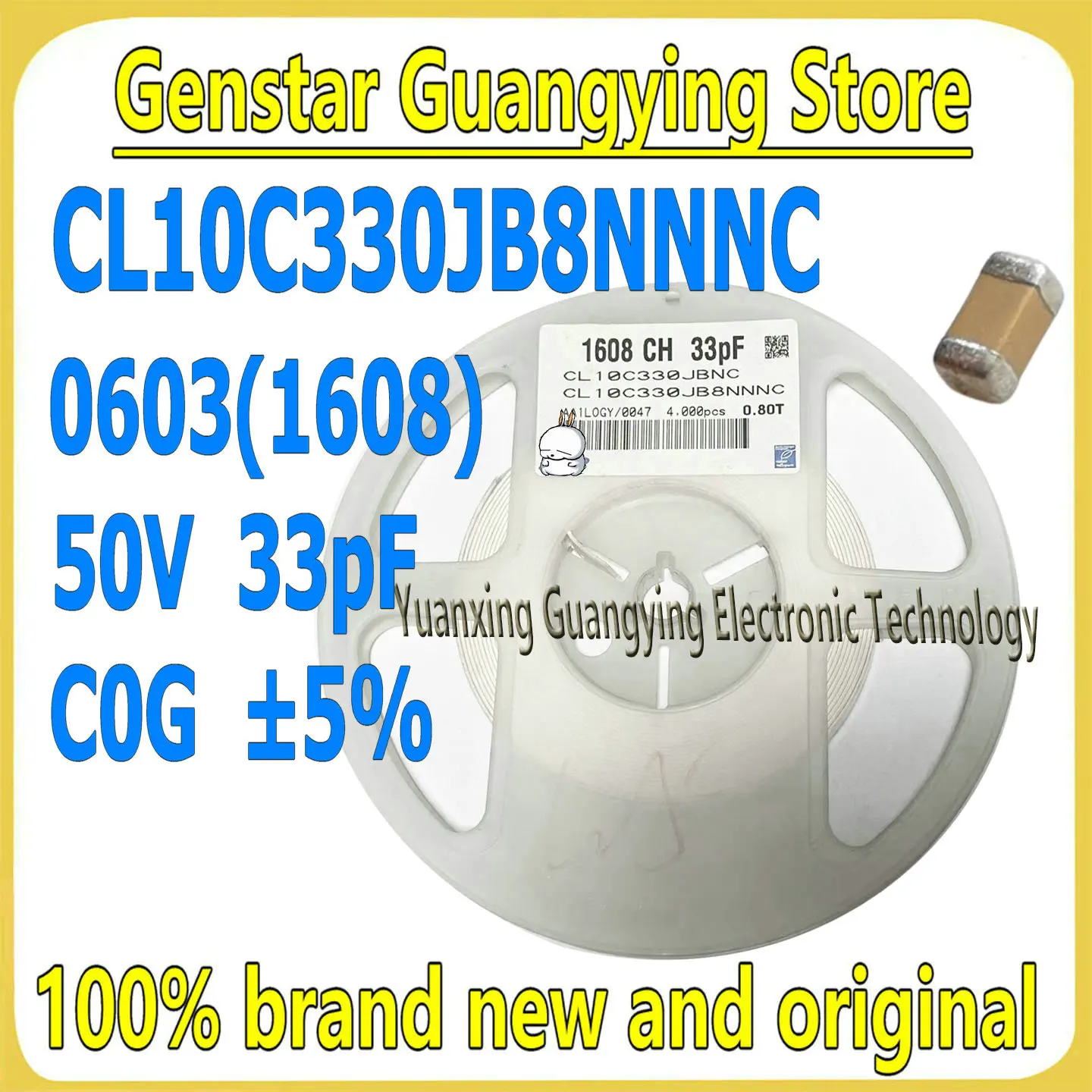 

(100 шт.) Керамические конденсаторы MLCC 0603 1608 50В 33пФ C0G ±5% CL10C330JB8NNNC, конденсаторы для поверхностного монтажа, 100% новые