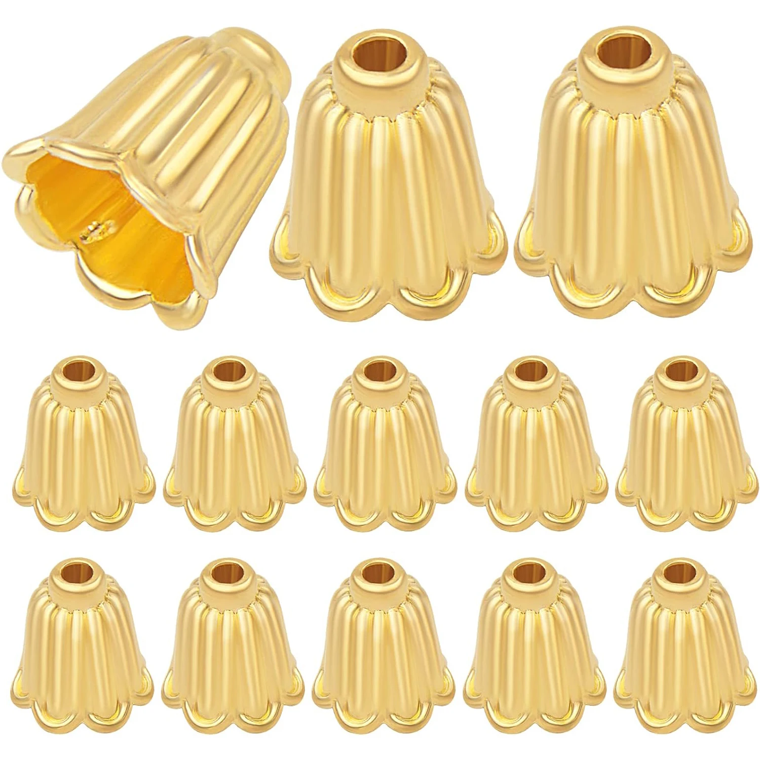 

100pcs Flower Beads Caps Alloy Flower End Caps Loose Spacer Beads Cones Jewelry Making Accessories for DIY Earrings Bracelet