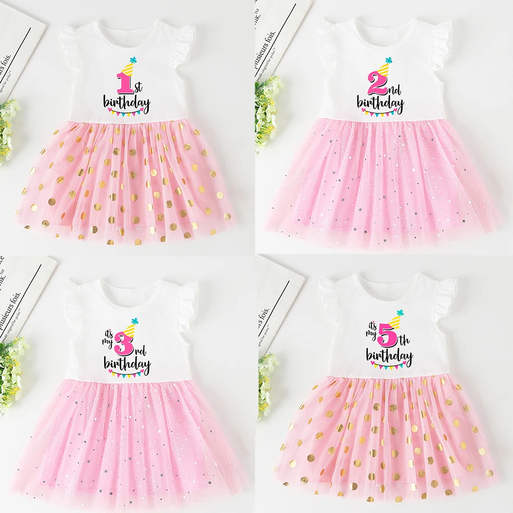 

It Is My 1 2 3 4 5 Brithday Girl Short Sleeve Dresses Baptism Cake Dress Baby Girl Clothes Toddler Dresses Happy Birthday Gift