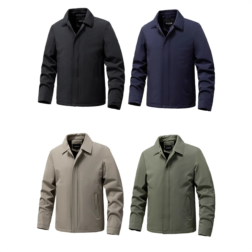 Men's Warm Business Executive Lapel Jacket 2025 New Style Autumn Winter Outerwear Coat for Men