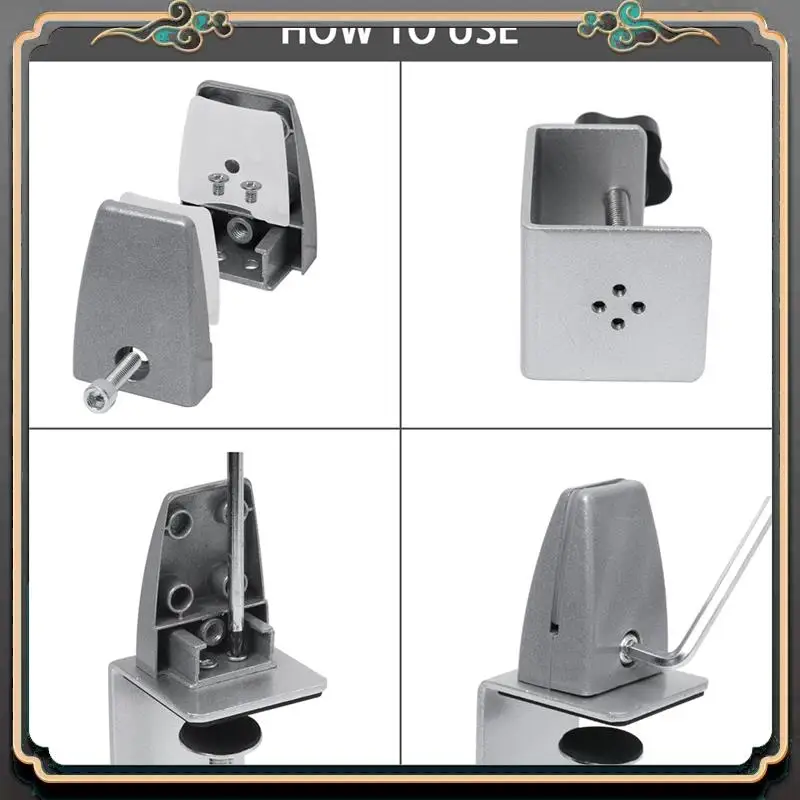 ASMA-Heavy Duty Sneeze Guard Clamp For 1/8 Inch To 1 Inch Thick Panel,Desk Partition Support Clamps Desktop Divider Holder
