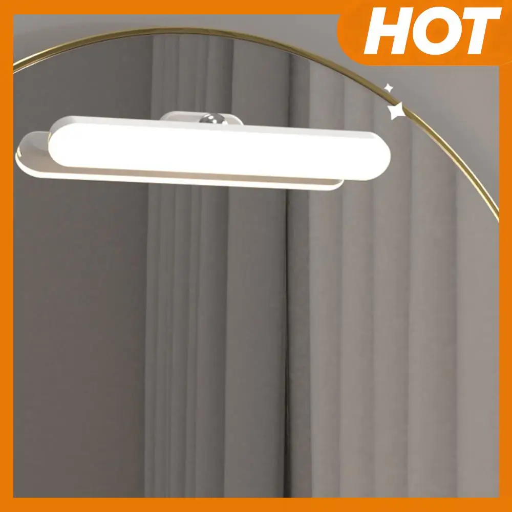 Wireless Makeup Mirror Light Battery Operated LED Eye Protection Light Adjustable Color Brightness & Angle for Home Bathroom