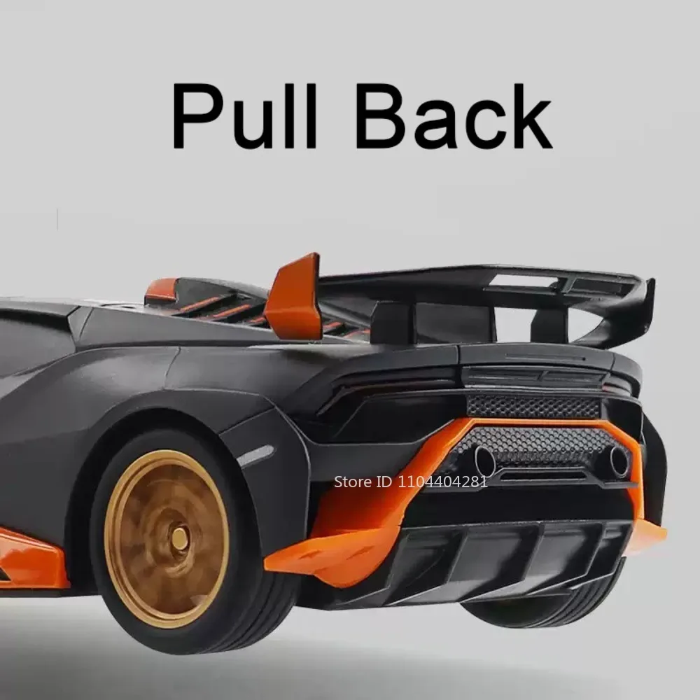 Lambor Huracan STO SCV12, modelo de juguete, coches de aleación fundidos a presión, puertas abiertas con sonido, luz, vehículos extraíbles, regalos de cumpleaños para niños, 1:24