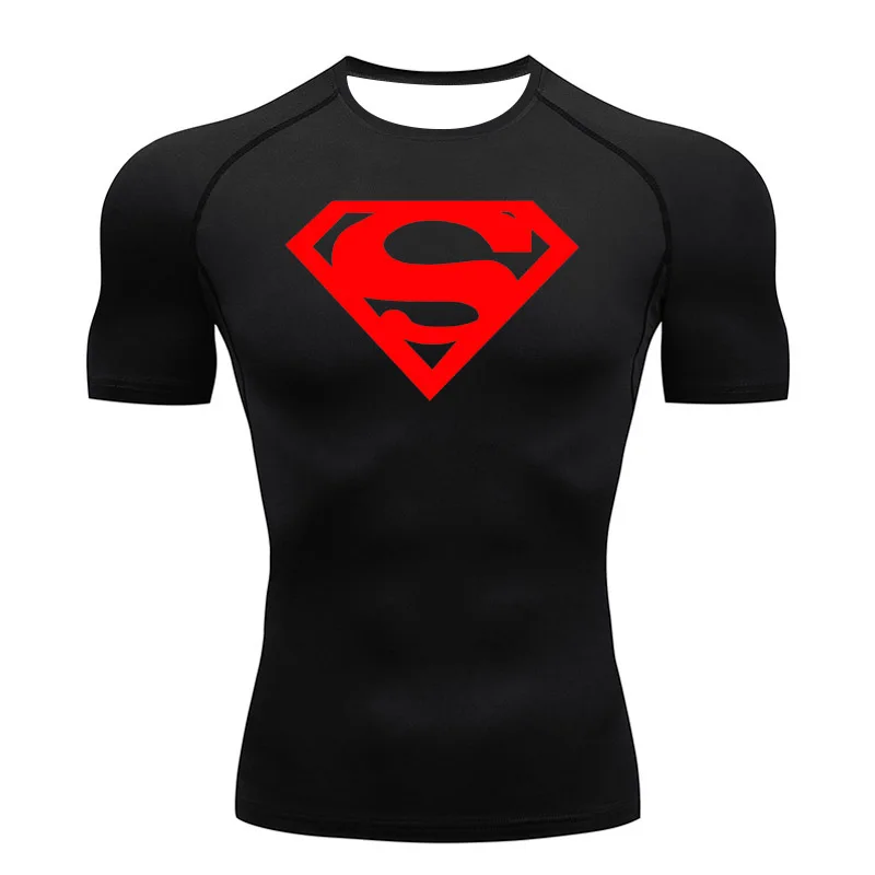 Camiseta Deportiva de Verano 2026 con Logotipo de Superman en 3D, de Secado Rápido, para Entrenamiento y Competencia, Talla Grande para Hombre