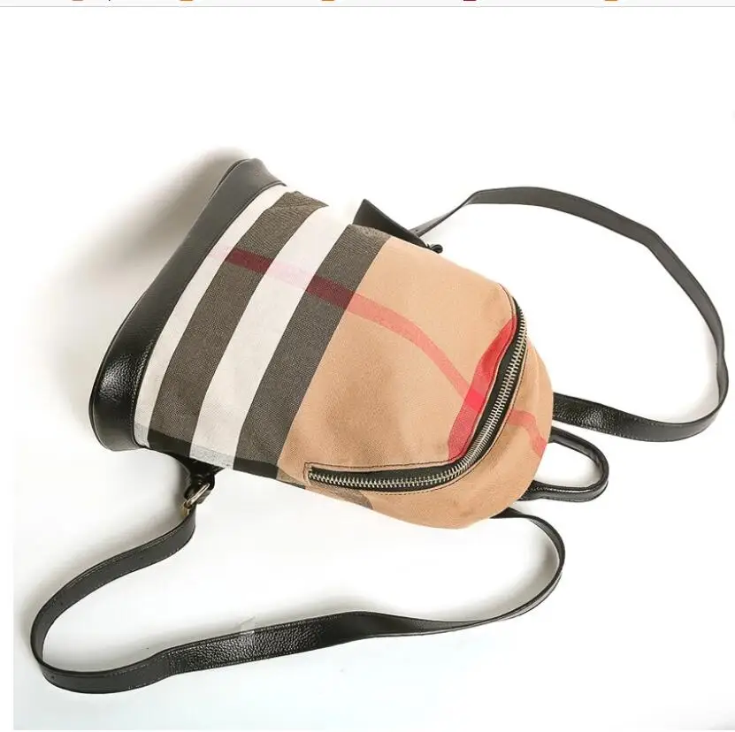 Women Large Capacity Backpack Purses Plaid Hit Canvas Female Vintage Bag School Bags Travel Bagpack Ladies Bookbag Rucksack