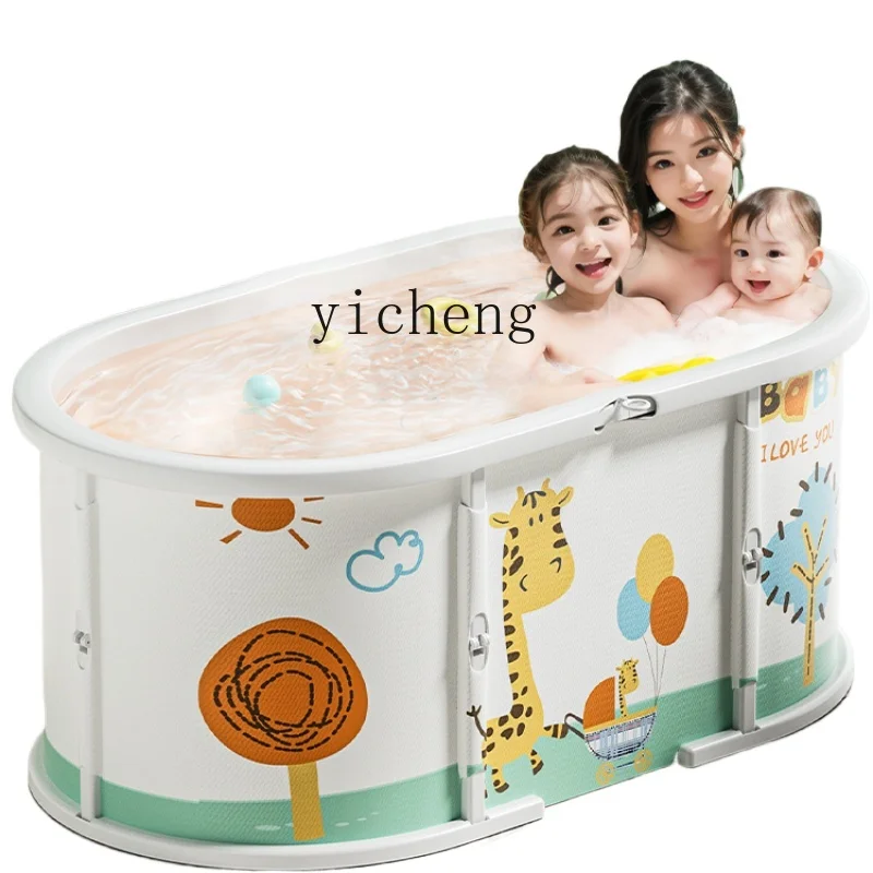 

Tqh Baby Swimming Bucket Adult Folding Children Bubble Bath Tub Sitting Home Adult Large Bathtub Swimming