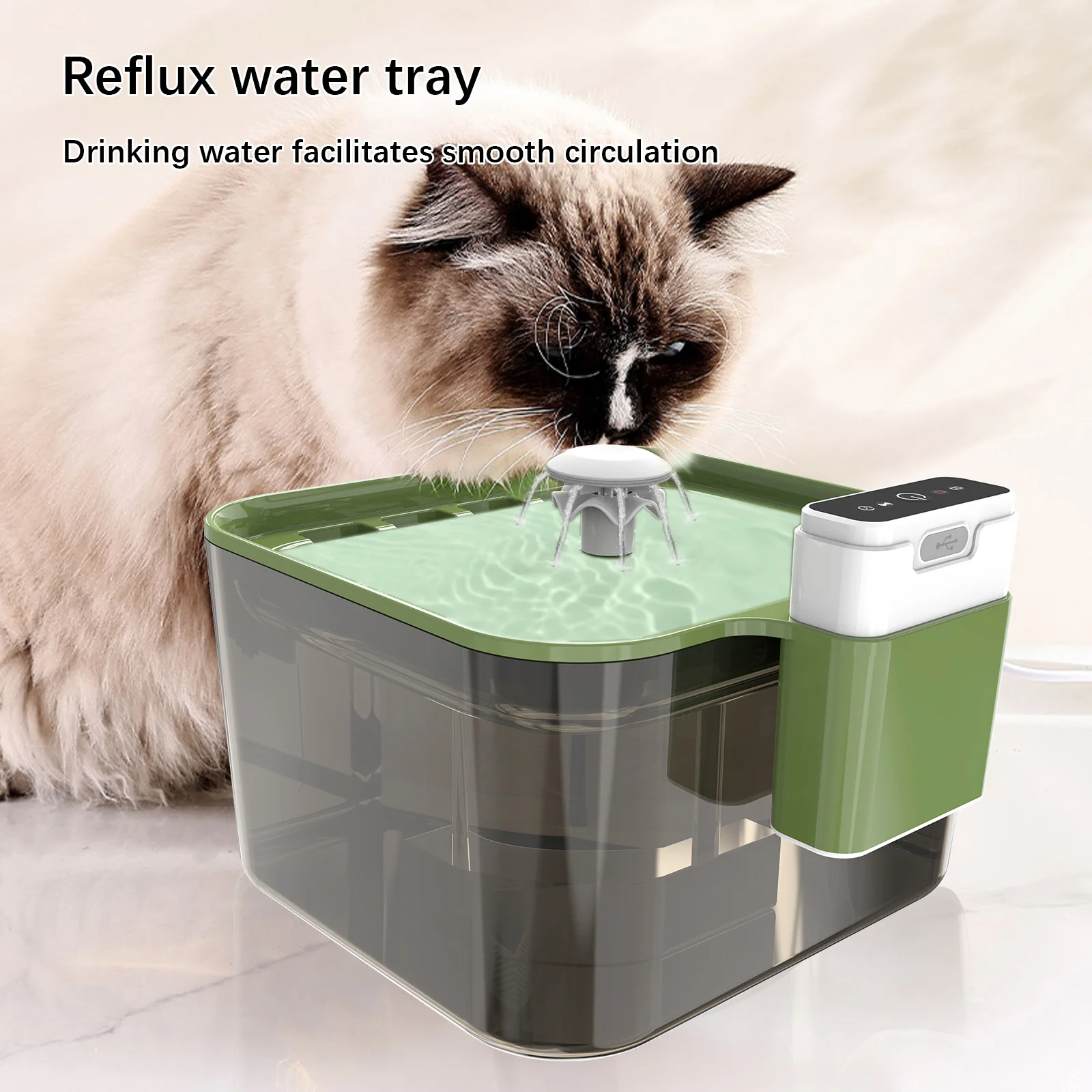 3.5L Cat Water Fountain Intelligent Sensing Timing Settings Pet Fountain Super Silent Dog Water Dispenser Visual Water Tank Re