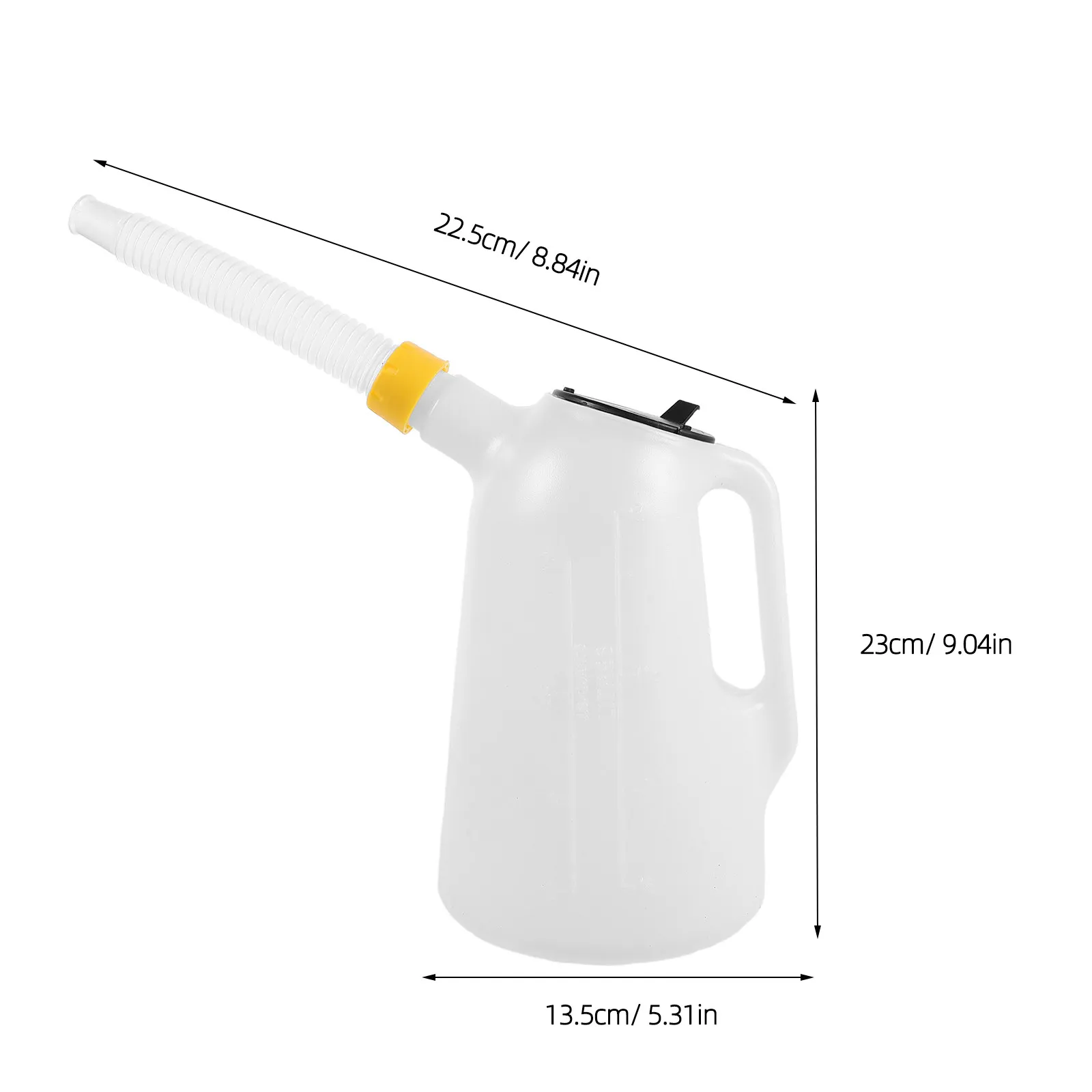 Plastic Portable Gas Can Dispenser For Car Engine Camper 2L Scale Cap Bendable Spout Antislip Handle