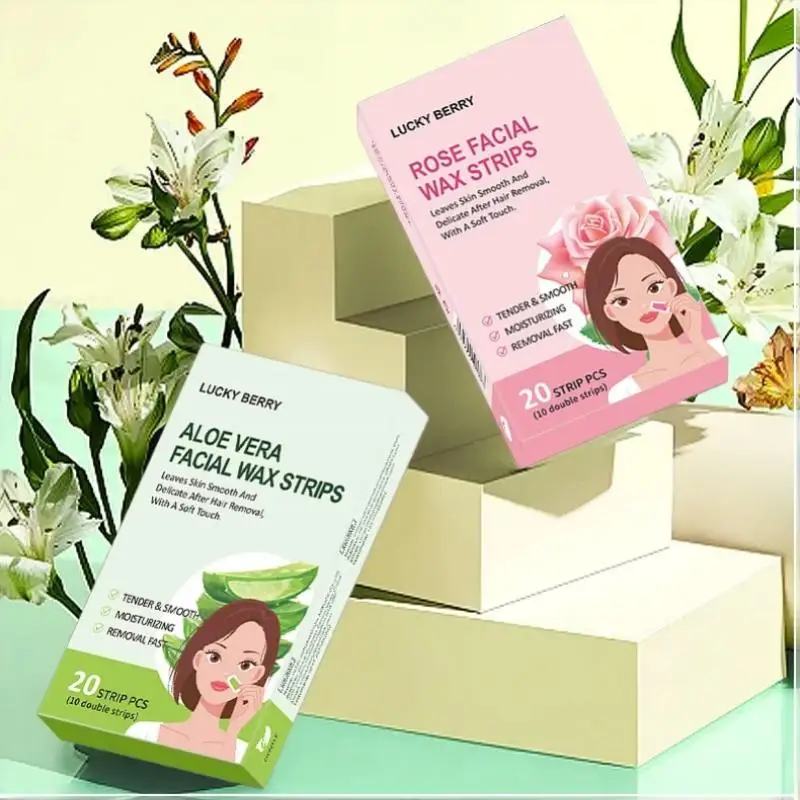 New 20Pcs Quick And Easy To Use Gentle Face Wax Strips Effective For Upper Lip And Fine Hair Removal With Soothing Rose Extract