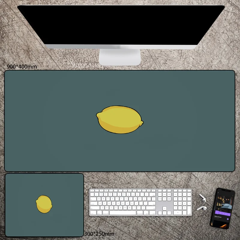 

Lemon Minimalism Art Mouse Pad Laptop Play Mat for Office Hoom Nonslip Waterproof Table Pad Gaming Accessories Gamer Cabinet Rug