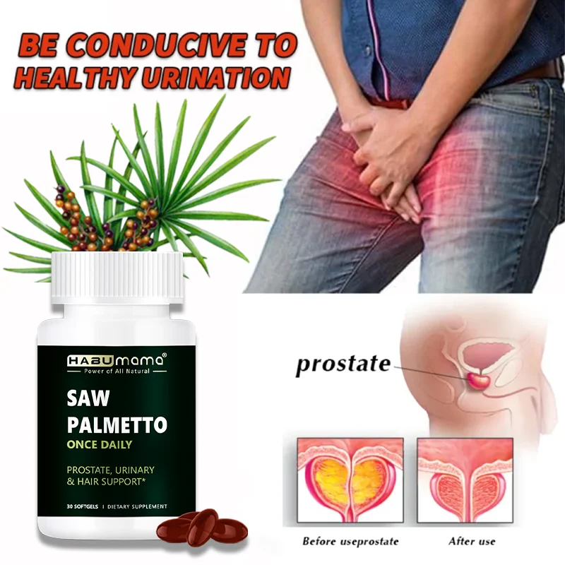 Prostate Health Supplement, Natural Saw Palmetto Extract, Supports Prostate and Hair Growth Capsules for Men and Women