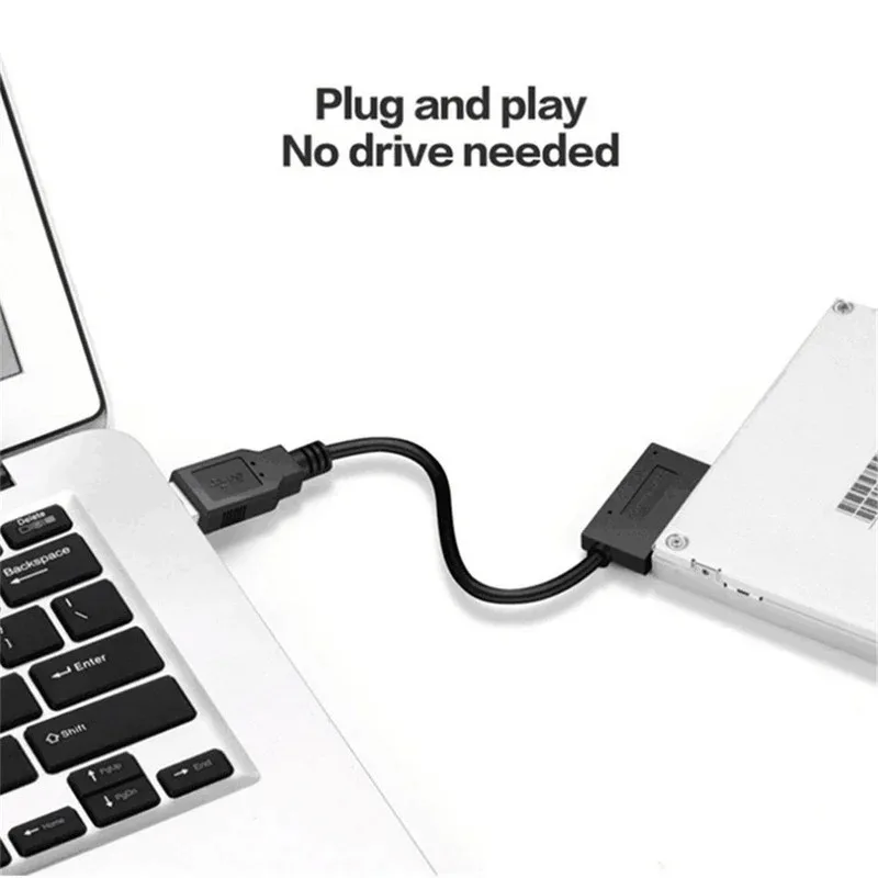 Adapter USB 2.0 na Mini Sata II 7+6 13Pin Kabel konwertujący Stały styl do laptopa CD/DVD ROM Slimline Drive HDD Adapter USB SATA