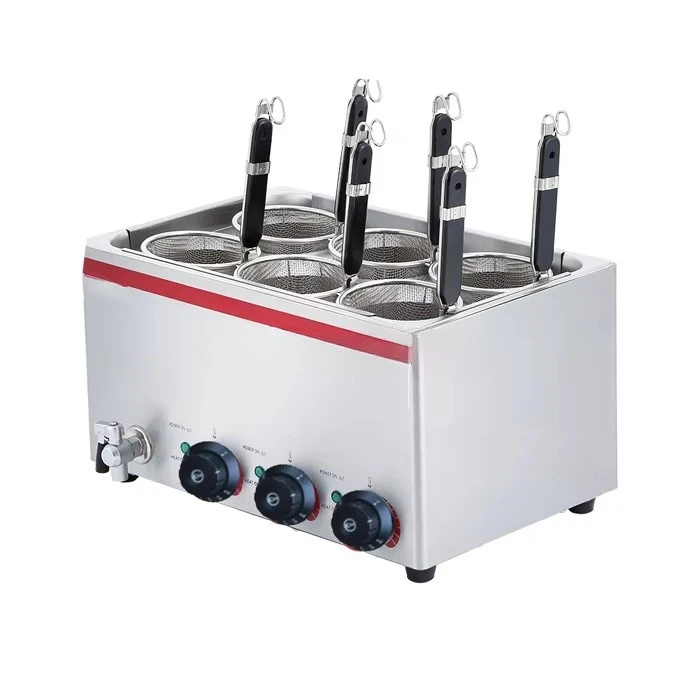 

Electric Noodle Cooker Table Top 6 Baskets Stainless Steel Cooking Equipment for Noodles