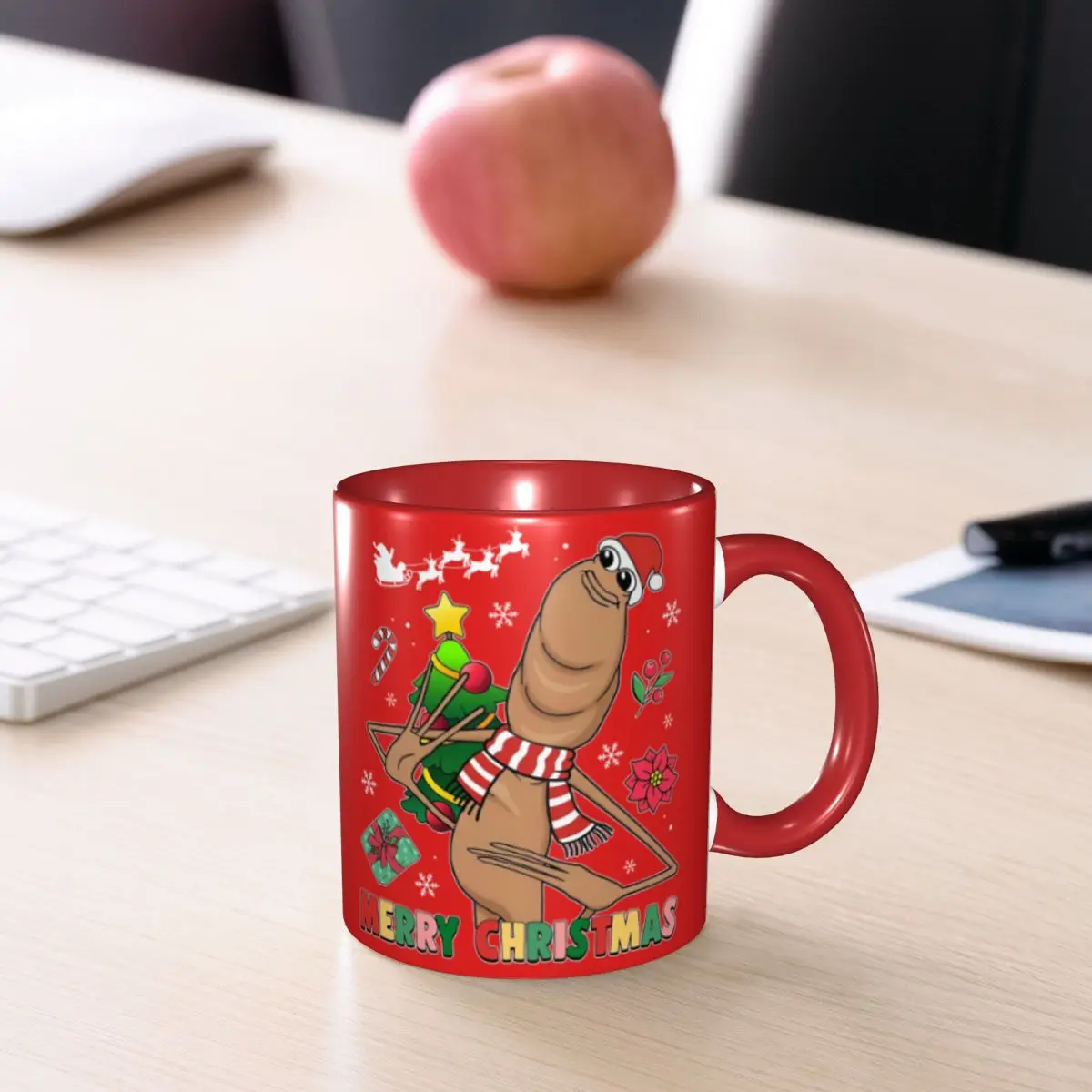Marcus The Worm Merry Christmas Marcus The Worm Merry Christmas Coffee Cup Kawaii Mugs Gift For Woman Man