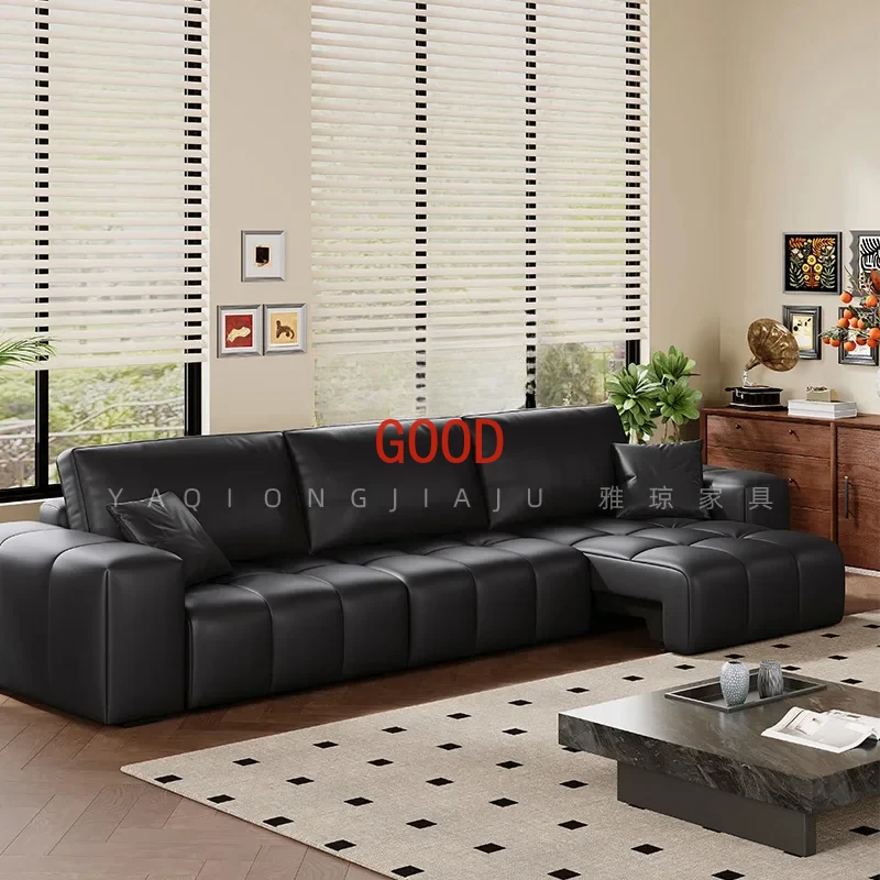 Диван из натуральной воловьей кожи в средневековом стиле, Электрический Выдвижной регулируемый диван для гостиной, многофункциональный диван-кровать с нулевой стеной