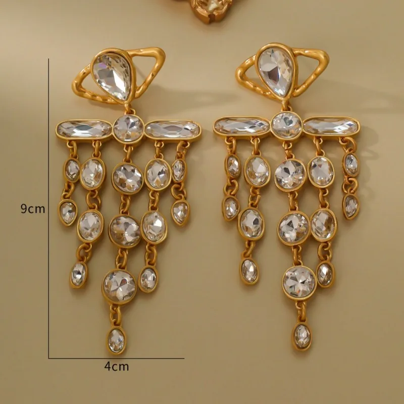Middle Vintage Ancient Exotic Style Court Style Exaggerated Tasselta Earrings Fashion Statement Big Dangle Earrings for Women