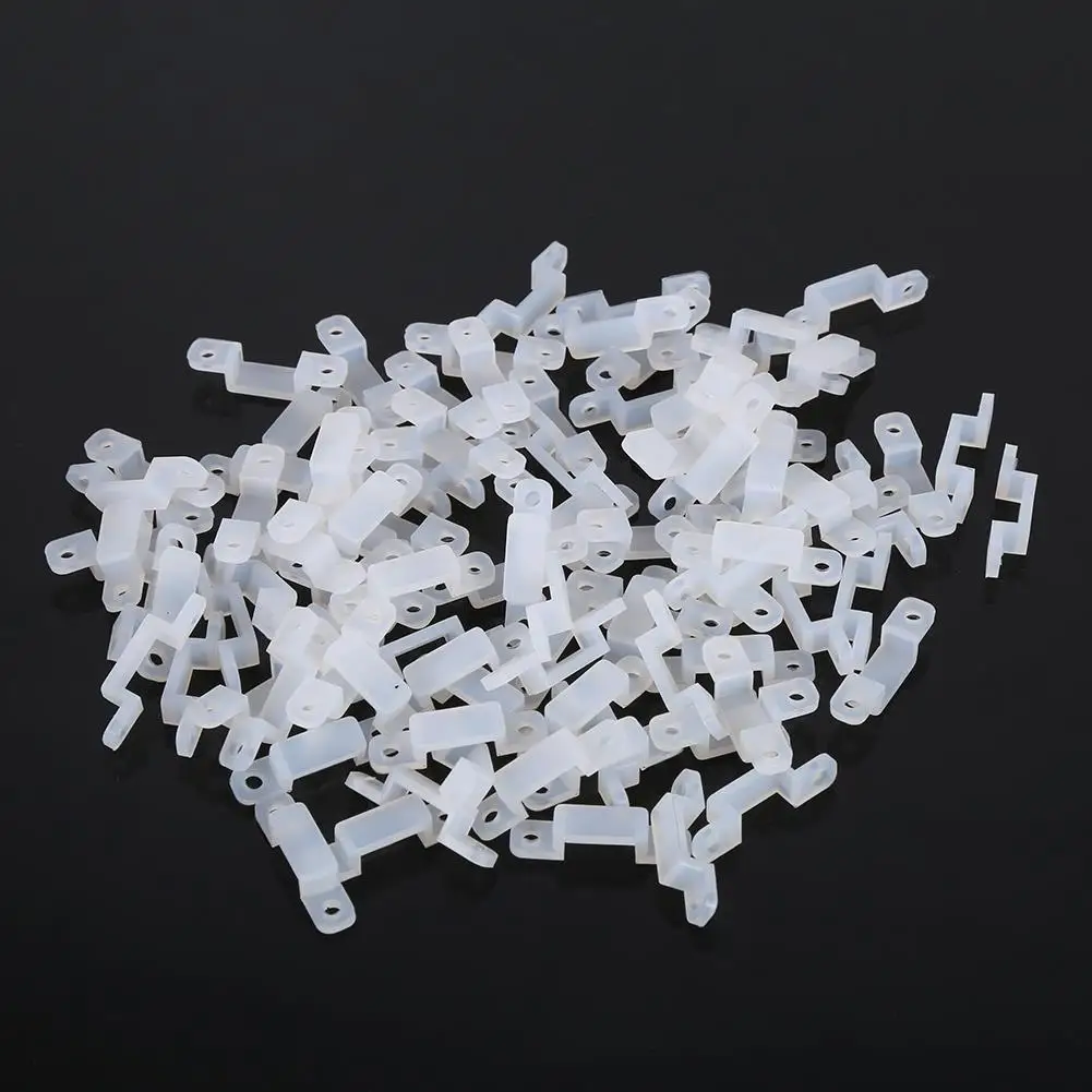 100Pcs Waterproof Silicone LED Light Bar Holder Clips 8/10/12mm for 3528 5050 RGB SMD Strip Mounting