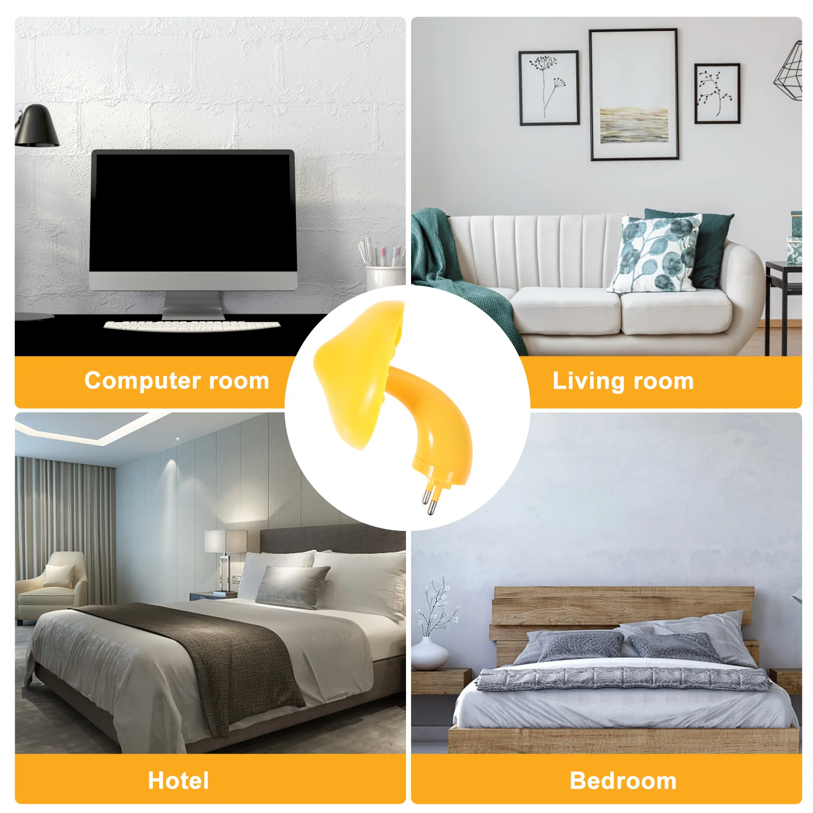 مصباح حائط LED ليلي على شكل فطر، ضوء أصفر لغرفة ديكور المنزل، موفر للطاقة لحماية العين