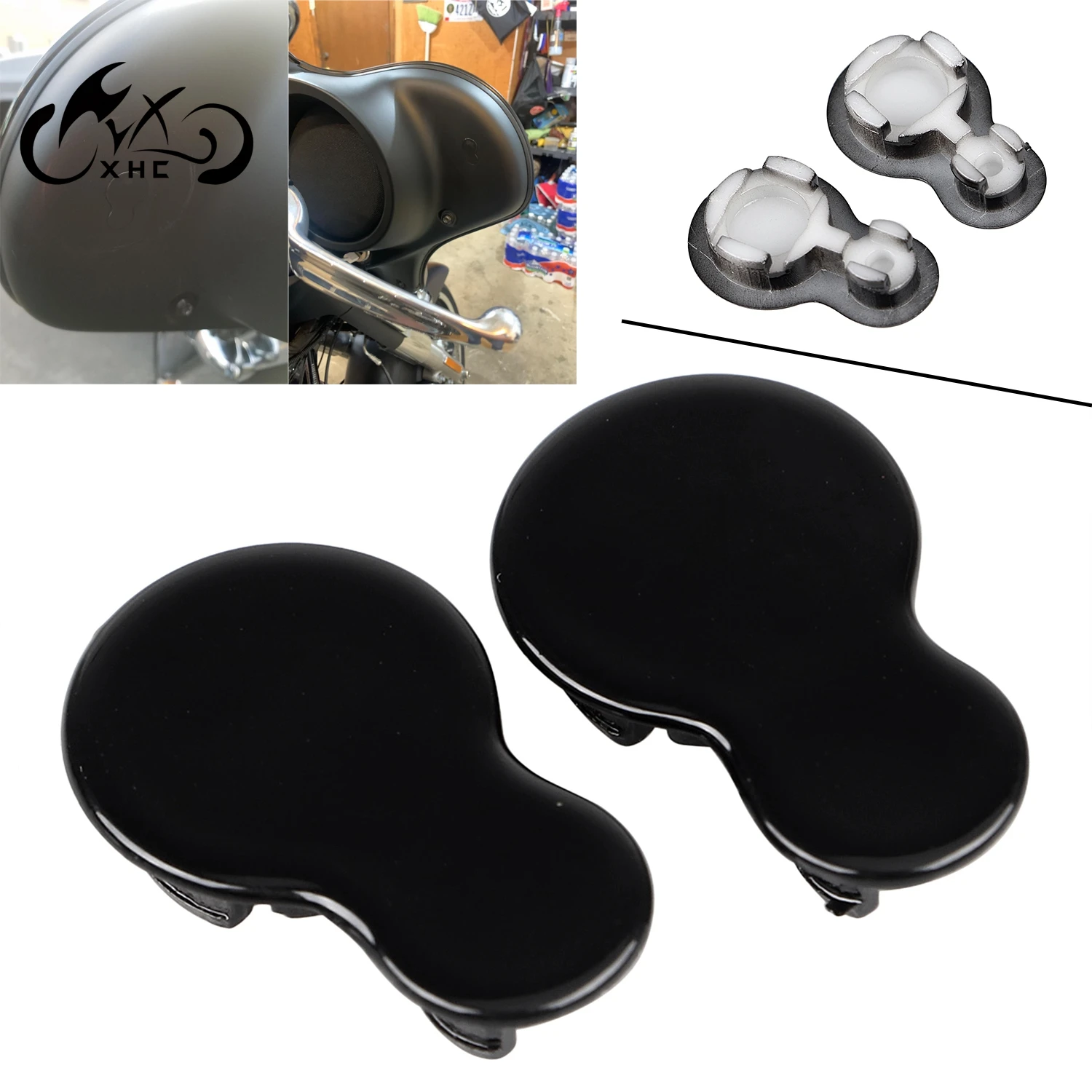 New Motorcycle Fairing Mirror Hole Plugs  Black Fit For Harley 2014-2022 Touring Street Glide Special FLHXS FLHX CVO FLHXSE