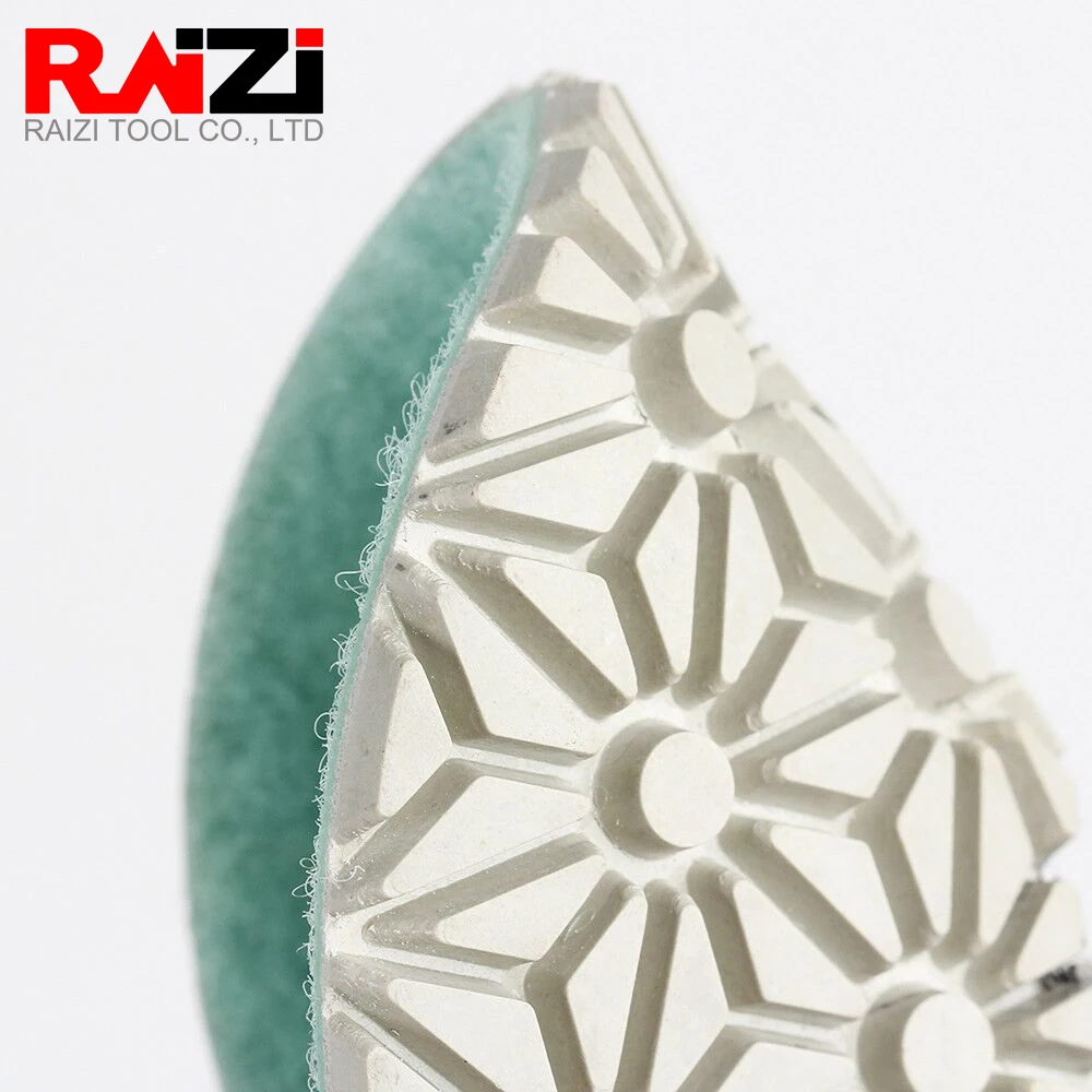 RAIZI Tampone per lucidatura a umido diamantato da 4 pollici/100 mm per granito, calcestruzzo, marmo, pietra, tamponi per lucidatura a 3 fasi, utensile abrasivo