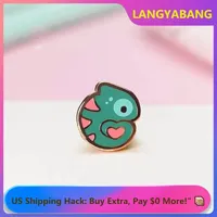 Tiny Love Chameleon - Heart Cute Kawaii Animal Enamel Pin