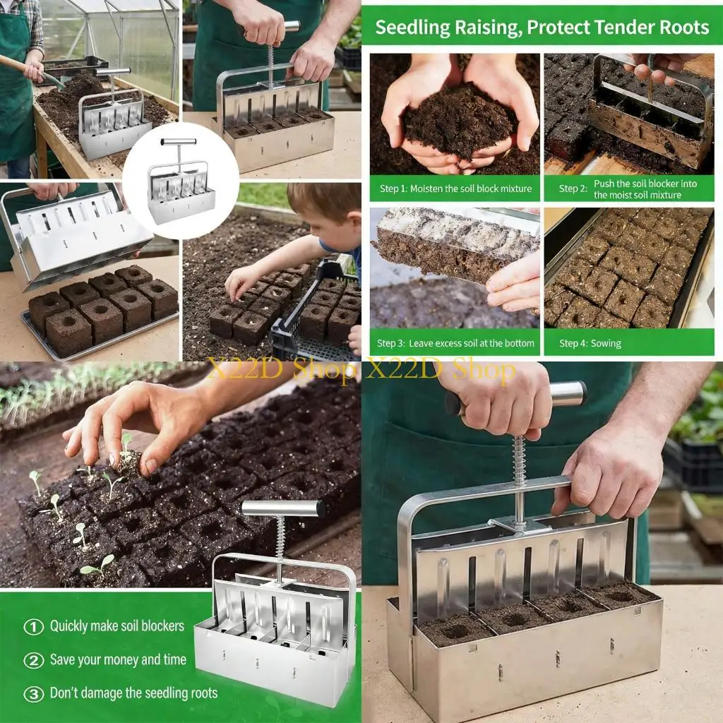 X22D Planting Soil Press Set With Comfortable Handle To Create Starter entities For Strong Development