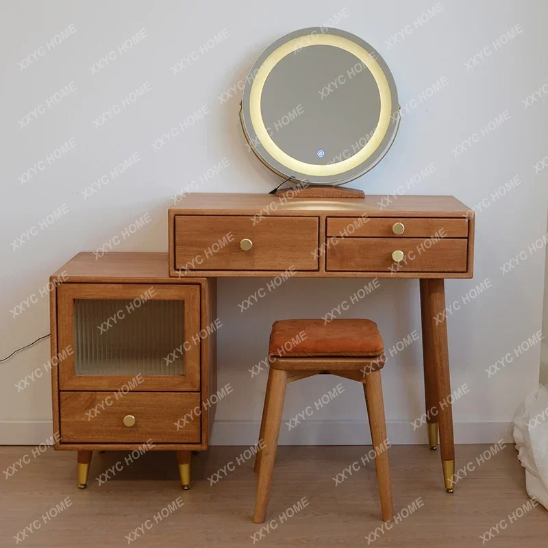 L Luxury  Table Girl Vintage Mirrors Make Up Dressing Table Drawer Storage Penteadeira Feminina Furniture
