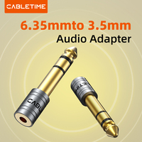 CABLETIME 6.5mm to Jack 3.5mm Microphone Audio Plug Female Connector Headphone Amplifier Audio 6.35mm Aux to 3.5mm Adapter