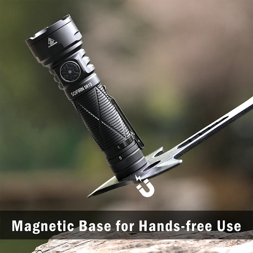 Sofirn SR15 4500LM مصباح يدوي SFT25R مصباح LED قوي 21700 USB C شعلة تفريغ قابلة لإعادة الشحن