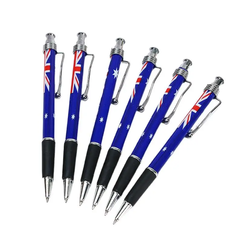 1Pcs American Flag Ballpoint Pen USA Patriotic Themed Pens Independence Day UK flag Gel Ink Pen