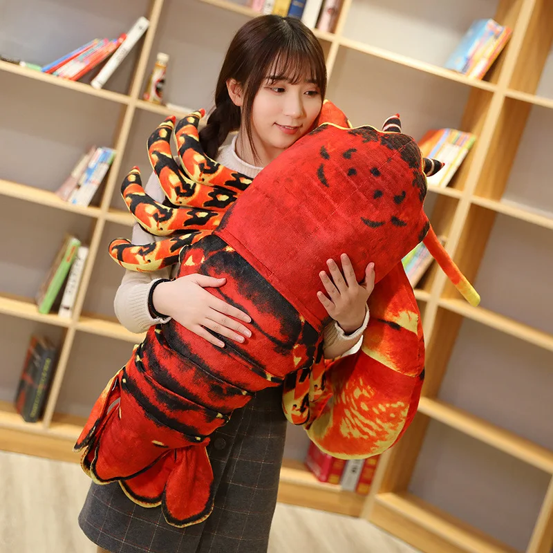 Simulation Lobster Plush Toy Soft Doll Kids Toy Sofa pillow photography prop Xmas Gift b2735