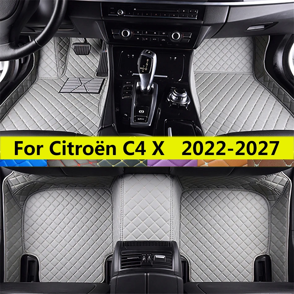 

Коврики подходят для Citroën C4 X 2027 2026 2025 2024 2023 2022, автомобильные подушечки из искусственной кожи, полный комплект, аксессуары для интерьера ковра