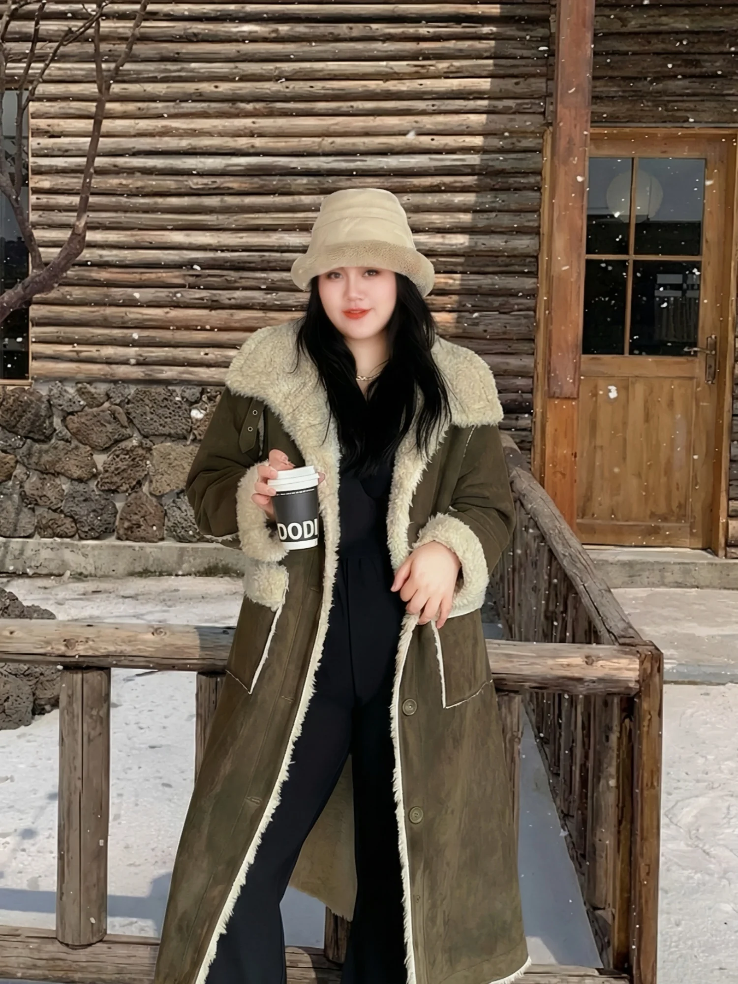 

Зимняя удлиненная куртка больших размеров на флисовой подкладке с воротником-стойкой, скрывающая живот, стройнящая, модная, повседневная, из полиэфирного волокна