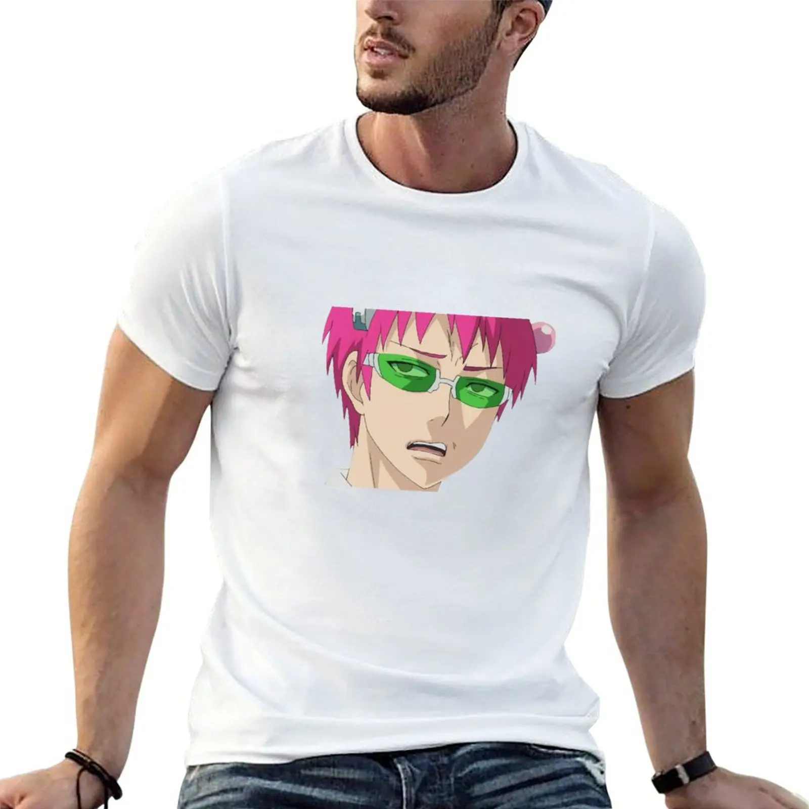 The Disastrous Life of Saiki K. Face Design T-Shirt Festival Casual Short Sleeve